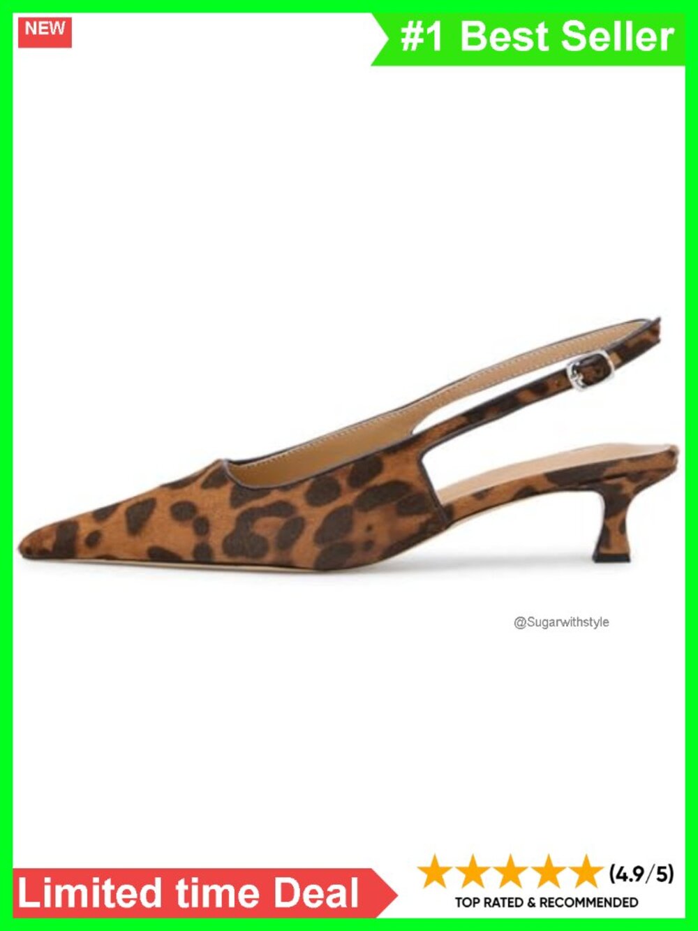 Kitten Heel Slingback Pumps Pointed Toe Low Heel
